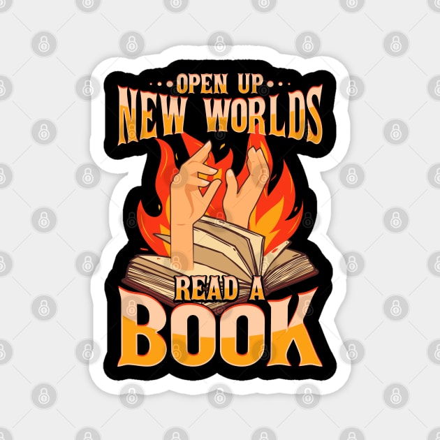 Open up new worlds read a book Magnet by aneisha