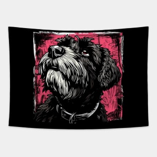 Retro Art Black Russian Terrier Dog Lover Tapestry