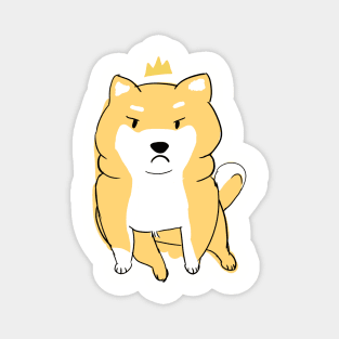 Angry Chibi Shiba With a Crown Magnet