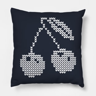 Knitted pattern. White cherry Pillow