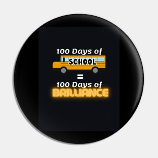 100 Days of School Pin