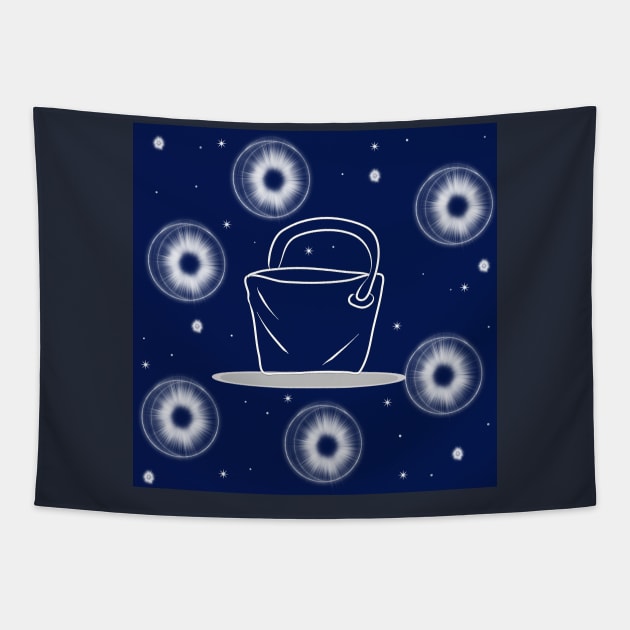 Bucket, container with dark blue color background Tapestry by grafinya