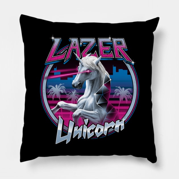 Lazer Unicorn Pillow by Vincent Trinidad Art