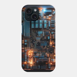 Cyber Circuit Cityscape Phone Case