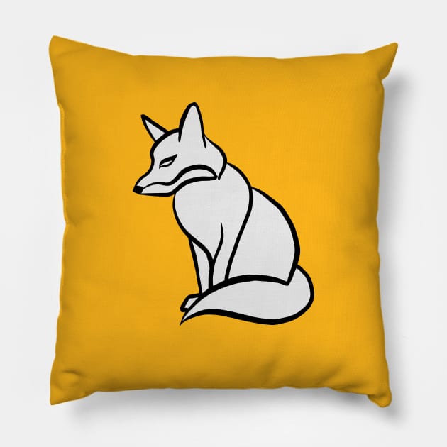 Fox Line Drawing Pillow by shaldesign