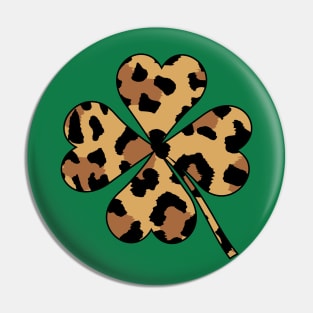 St Patricks Day Leopard, Leopard Shamrock ,Clover, Irish Pin