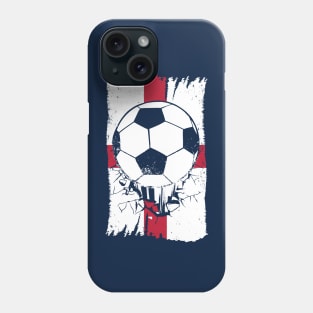 Vintage English Flag with Football // Retro England Soccer Phone Case