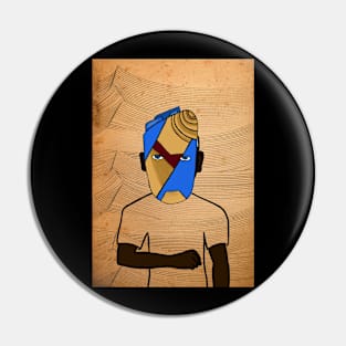 King Tut NFT - MaleMask with CrayonEye Color and BlueSkin on TeePublic Pin