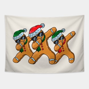 Gingerbread Men Crew Dabbing Christmas Tapestry