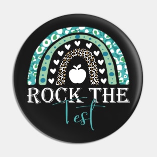 Rock The Test Rainbow Pin