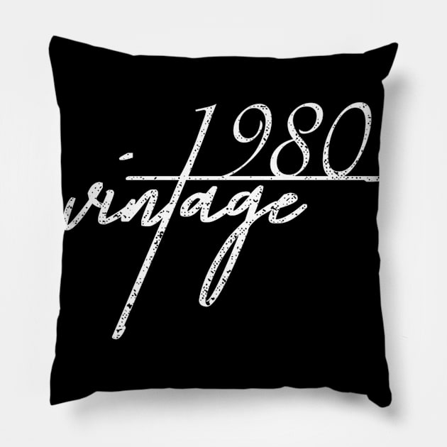 40th Birthday Gift Idea Vintage 1980 Pillow by bummersempre66