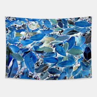 Blue Leaf Abstract Tapestry