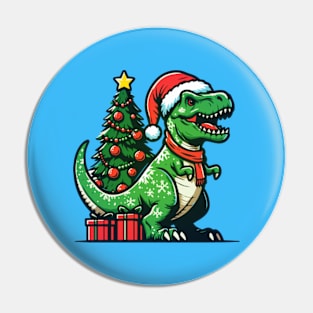 Christmas T-Rex Pin