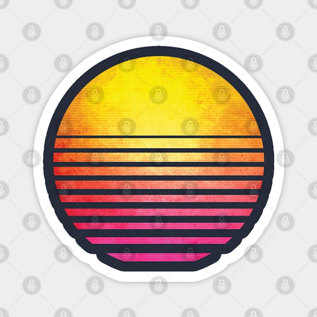 Classic Eighties Retro Symbol Sun Magnet by GWENT