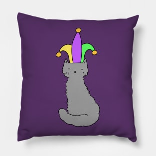 Jester Hat Blue Cat Pillow