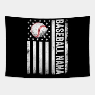 Baseball Nana Player American US Flag Patriotic 4th of July Tapestry