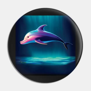 Beautiful Smiling Pink Dolphin Pin