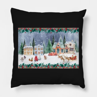 Animal Friends' Christmas Pillow