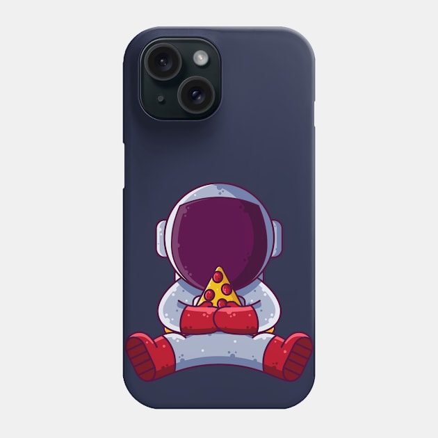 Cute Astronaut Eating Pizza Cartoon Phone Case by Ardhsells