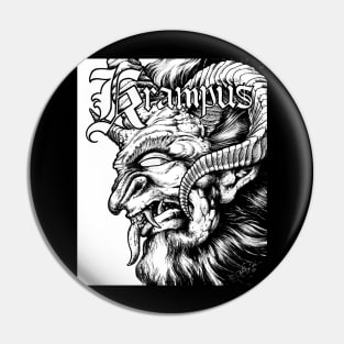 Krampus B&W Pin