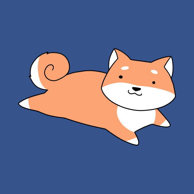 Shiba Laying on its Belly by saradaboru