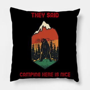 Camping rage beat Pillow