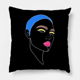 Woman face in minimalist style Pillow