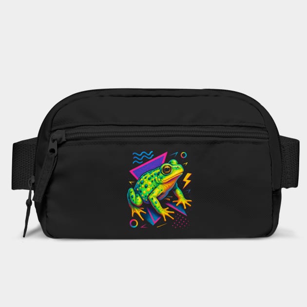 Retro Neon Western Green Toad - Vibrant Terrestrial Amphibian Art by Reptiq's Store