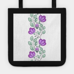 Light Spring Striped Pattern with Vintage Floral Motifs Tote