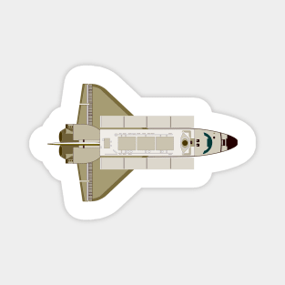 Space Shuttle Top View Retro Magnet