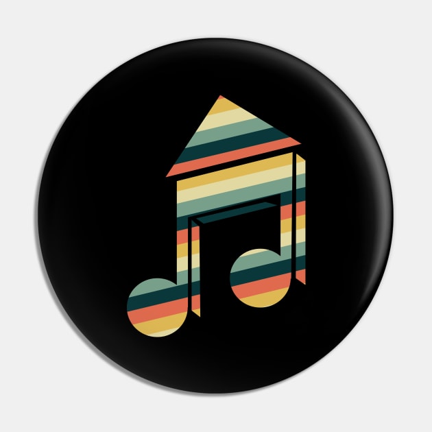 'Retro House Music' Awesome Music Vintage Gift Pin by ourwackyhome
