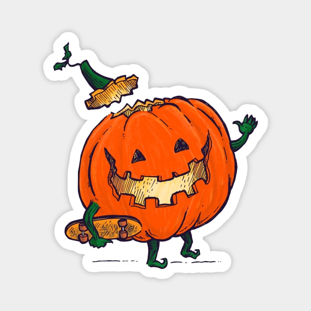 Skatedeck Pumpkin Magnet by nickv47