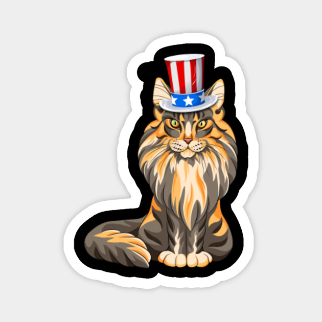 Maine Coon 4th Of July T Shirt Men Boys Cat Paw 4th Of July Magnes Teepublic Pl