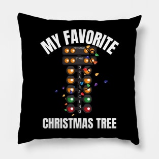 My Favorite Christmas Tree Drag Racer Drag Racing Lights Pillow