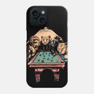 Big Cat Billiards // Funny Tiger Lion Panther Shooting Pool Phone Case