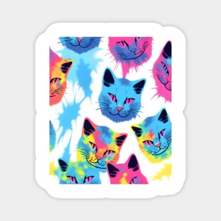 Tie Dye Cat Magnet