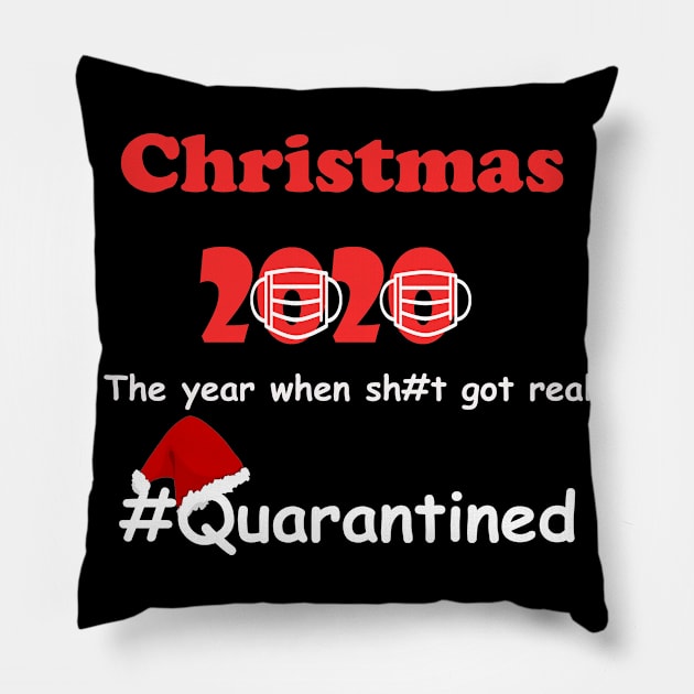 Funny Christmas Quarantine Pillow by Theblackberry