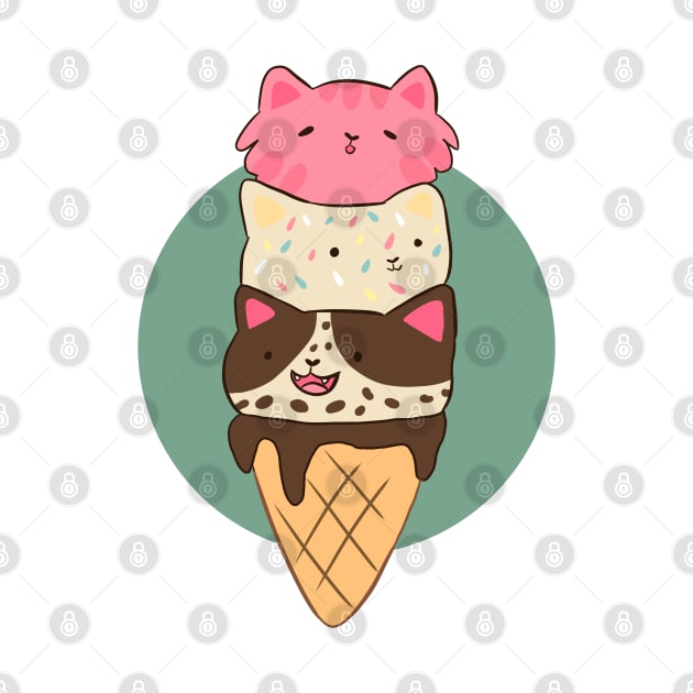 Cat ice cream cone by Yarafantasyart