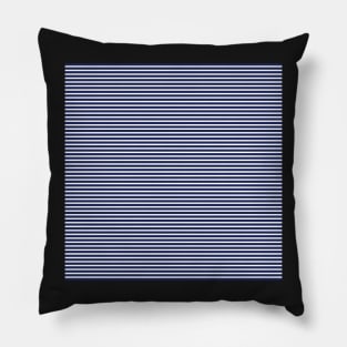 Navy and White Horizontal Thin Cabana Stripes Pillow