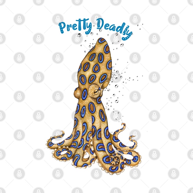 Pretty Deadly Blue Ring Octopus Art Blue Text by Seven Sirens Studios