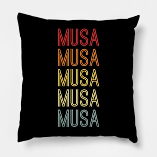 Musa Name Vintage Retro Pattern Pillow