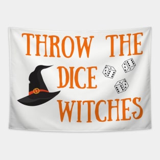 Throw the Dice Witches It's Buncoween Bunco Night Dice Game Tapestry