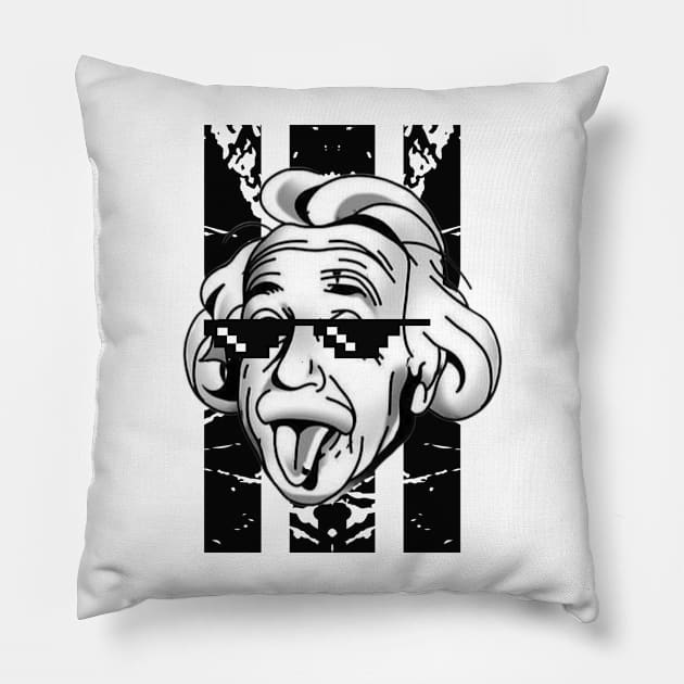 Albert Einstein - Thug Life Pillow by Blackpumpkins