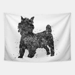 orkshire terrier dog black and white art Tapestry