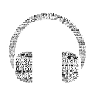 Typographic headphone T-Shirt