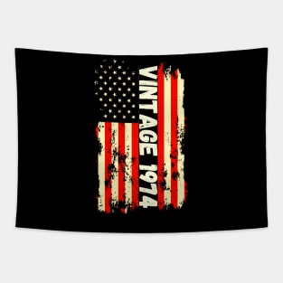 Vintage 1974 50th Birthday Gifts 50 Years Old American Flag Tapestry