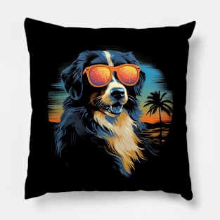 Retro Wave Australian Shepherd Dog Shirt Pillow