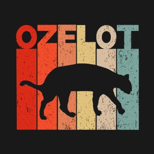 cute ocelot design art animal style retro vintage T-Shirt