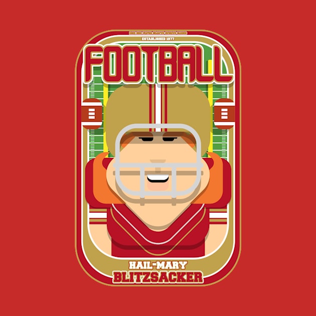 American Football Red and Gold - Hail-Mary Blitzsacker - Jacqui version by Boxedspapercrafts