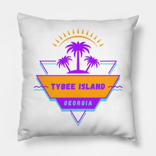 Tybee Island Georgia Beach Vibes 80's Pillow